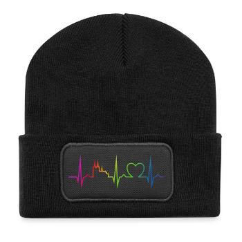 Heart Curve Cologne Carnival Rainbow Disguise - Recycled Patch Beanie - black - Front