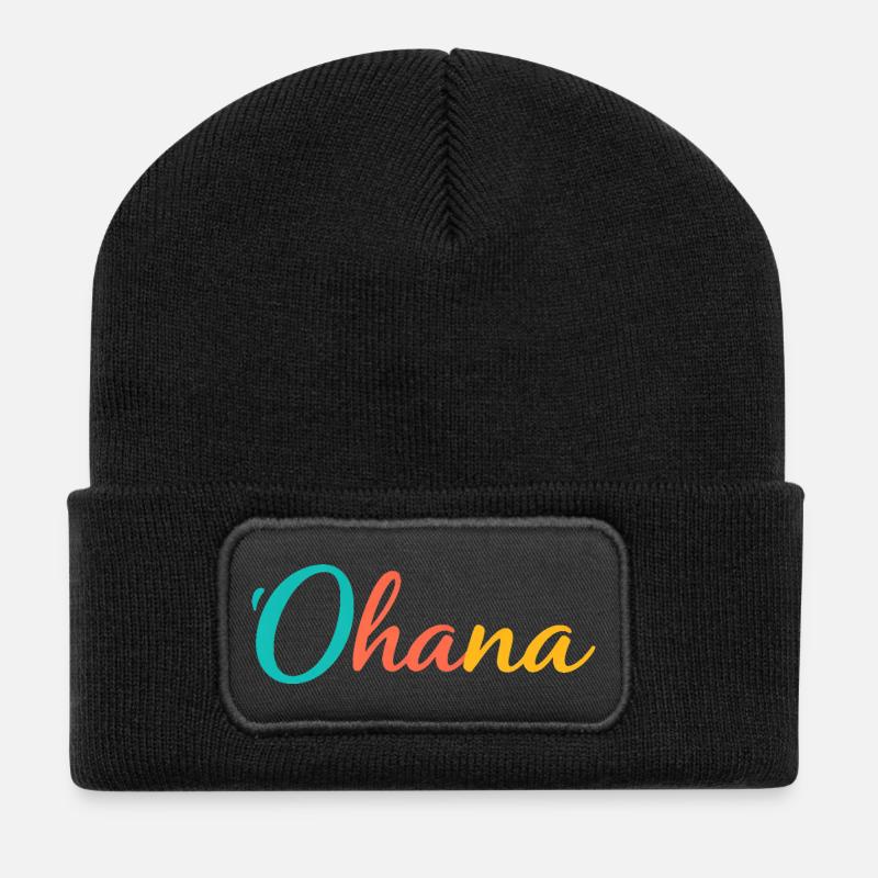 'Ohana Hawaii Shirt - Recycelte Patch Beanie - Schwarz