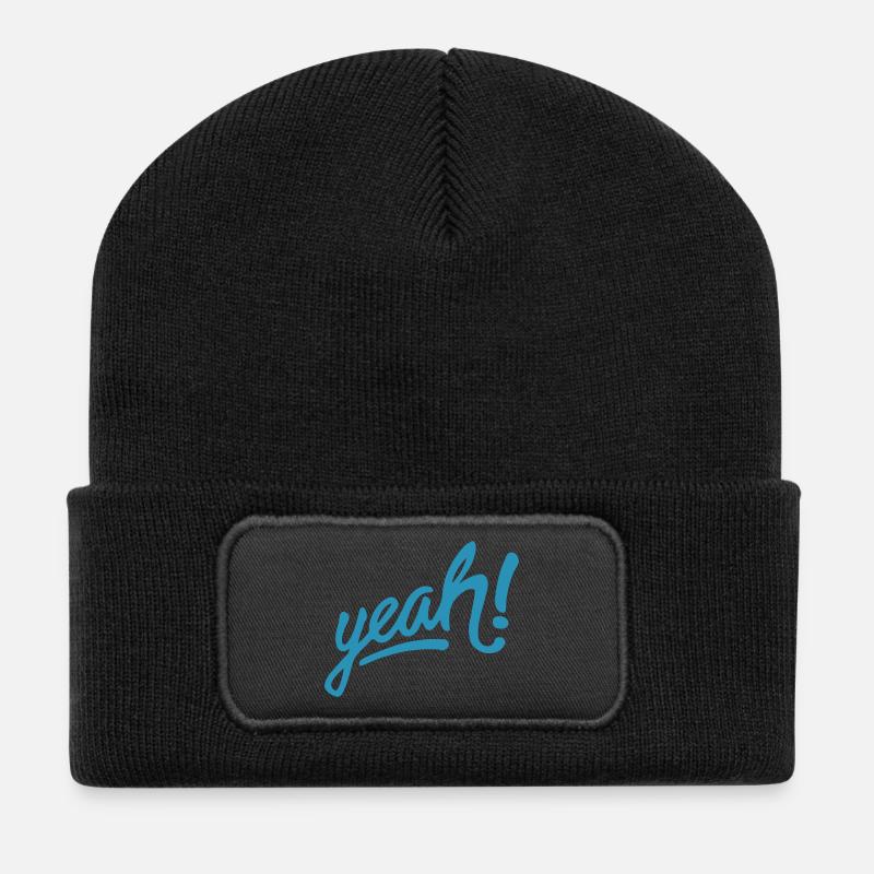 yeah - Recycelte Patch Beanie - Schwarz