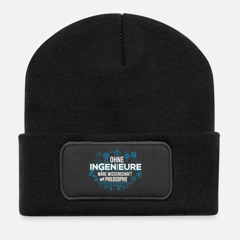 Ingenieur Philosophie Wissenschaft - Recycelte Patch Beanie - Schwarz