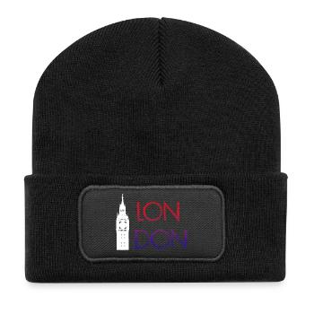 London - Recycelte Patch Beanie - Schwarz - Vorne