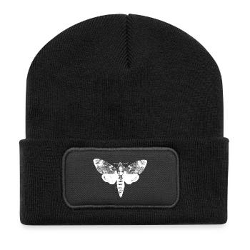Sphinx tête de mort de négatifs noir - Beanie recyclé à patch - noir - Devant