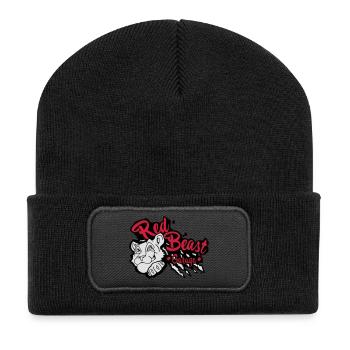 Red Beast Garage - Recycelte Patch Beanie - Schwarz - Vorne
