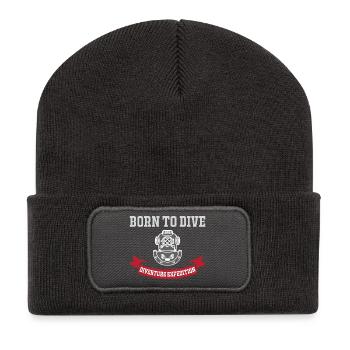 Born to Dive - Recycelte Patch Beanie - Dunkelgrau - Vorne