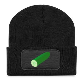 gurken cucumber cucumbers veggie gemuese vegetable - Recycelte Patch Beanie - Schwarz - Vorne