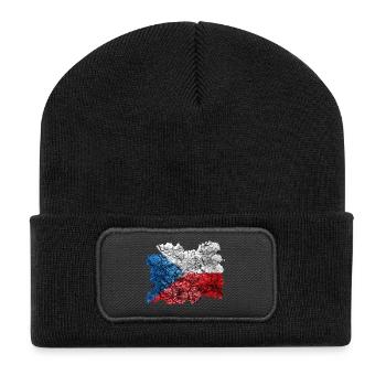 Czech Republic vintage flag - Recycled Patch Beanie - black - Front