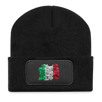 Italy vintage flag - Recycled Patch Beanie - black - Front