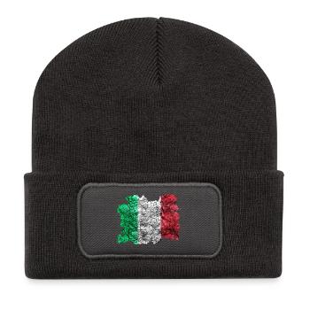Italie Vintage Drapeau - Beanie recyclé à patch - charbon - Devant