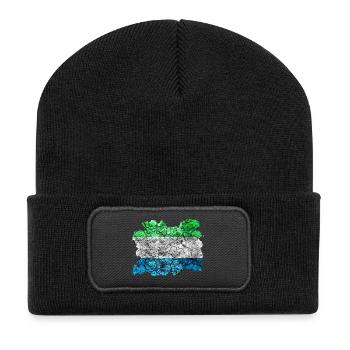 Sierra Leone vintage flag - Recycled Patch Beanie - black - Front