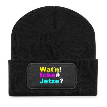 Wat´n icke jetze - Recycelte Patch Beanie - Schwarz - Vorne