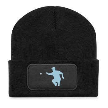 petanque1 Zeiger Ball - Recycelte Patch Beanie - Schwarz - Vorne