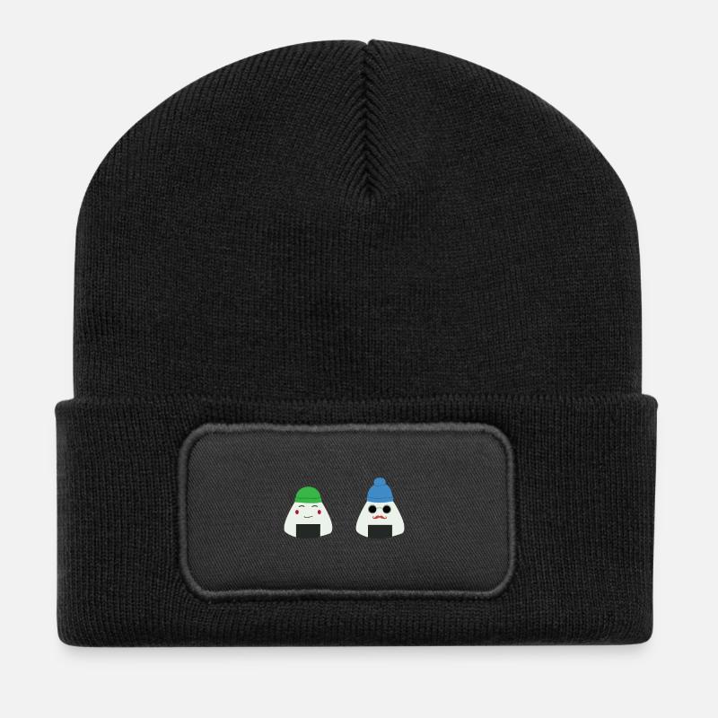 Onigiri Gespann - Recycelte Patch Beanie - Schwarz