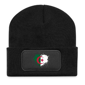 Coeur drapeau algerie - Beanie recyclé à patch - noir - Devant