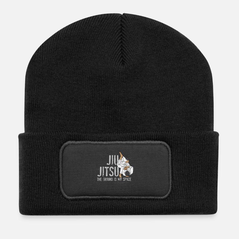 Jiu Jitsu I The floor is my room! - Gift - Recycled Patch Beanie - black
