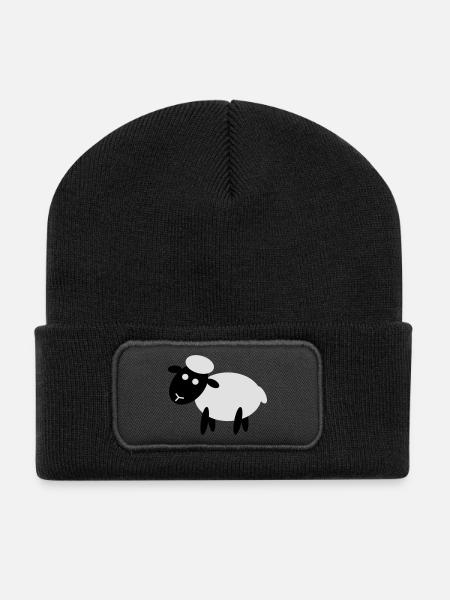 Comic Schaf - Recycelte Patch Beanie - Schwarz