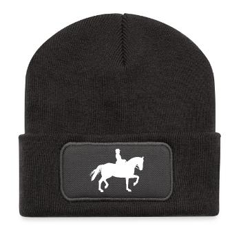 Equitation Equitation équestre Equestre sport équestre - Beanie recyclé à patch - charbon - Devant