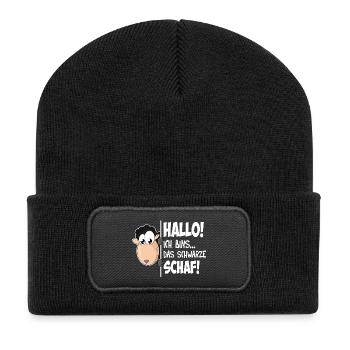Das schwarze Schaf - Recycelte Patch Beanie - Schwarz - Vorne