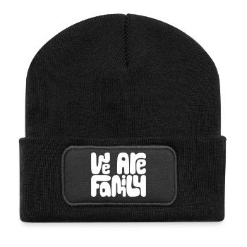 We are Family - Recycelte Patch Beanie - Schwarz - Vorne
