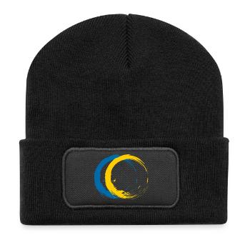 Cercle brosse drapeau du voyage de vacances en Suède - Beanie recyclé à patch - noir - Devant