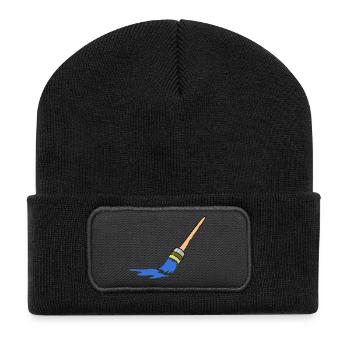 Abstract brush art for creative minds - Recycled Patch Beanie - black - Front