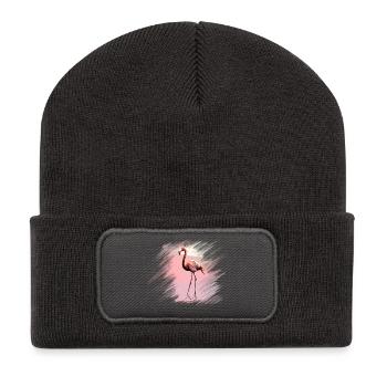 flamant - Beanie recyclé à patch - charbon - Devant