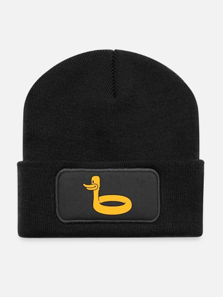 Duck Swimming Ring - Recycelte Patch Beanie - Schwarz