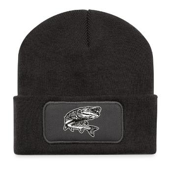 Hecht mit kontur - Recycelte Patch Beanie - Dunkelgrau - Vorne