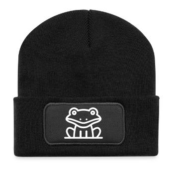 A giant frog - Recycled Patch Beanie - black - Front
