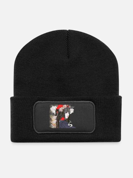 japanese mafia portrait - Recycled Patch Beanie - black