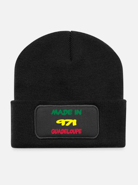 Made in Guadeloupe - Beanie recyclé à patch - noir
