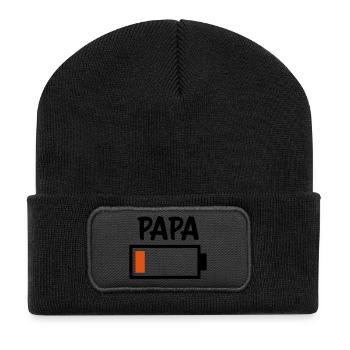 Dad - Battery empty - Recycled Patch Beanie - black - Front