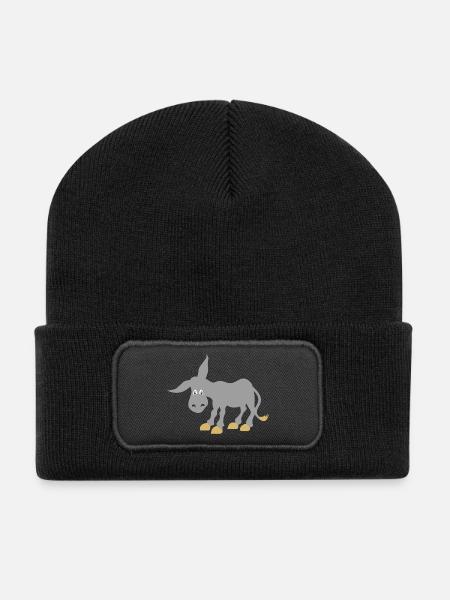 esel - Recycelte Patch Beanie - Schwarz