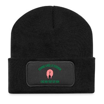cochon - Beanie recyclé à patch - noir - Devant
