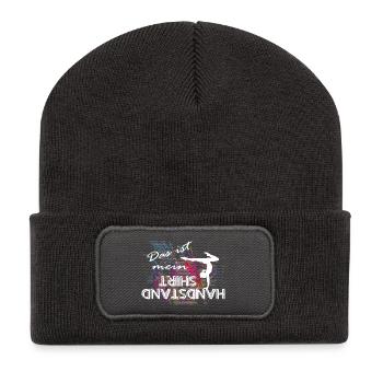 Das ist mein Handstand Shirt Turnen Bodenturnen - Recycelte Patch Beanie - Dunkelgrau - Vorne