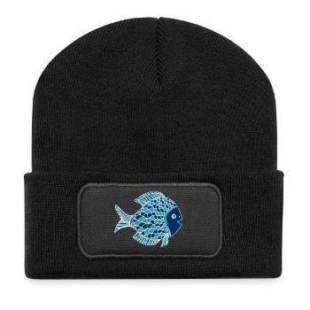 Poisson Bleu - Beanie recyclé à patch - noir - Devant