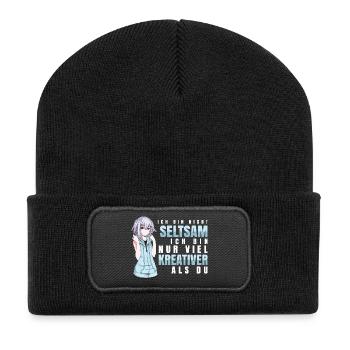 Anime - Kreativer als du - Recycelte Patch Beanie - Schwarz - Vorne