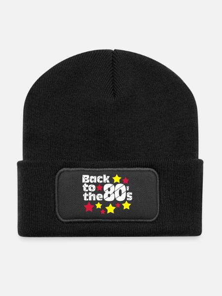 80er Party,Fun Shirt,Back to the 80s..(25) - Recycelte Patch Beanie - Schwarz