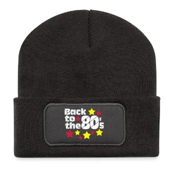 80er Party,Fun Shirt,Back to the 80s..(25) - Recycelte Patch Beanie - Dunkelgrau - Vorne