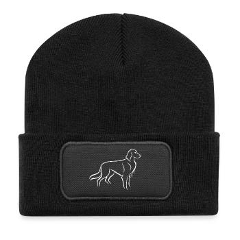 Setter debout - Beanie recyclé à patch - noir - Devant