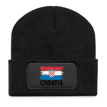 Drapeau de la Croatie - Beanie recyclé à patch - noir - Devant