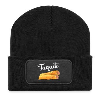 Taco-Taquito-Match - Recycelte Patch Beanie - Schwarz - Vorne