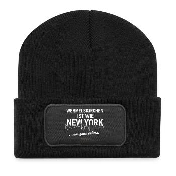 Wermelskirchen - Recycelte Patch Beanie - Schwarz - Vorne