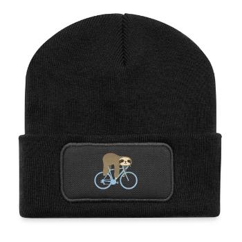 Sloth Bike - Recycled Patch Beanie - black - Front
