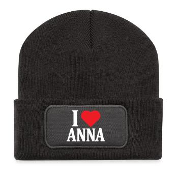 t-shirt I love Anna t-shirt gift idea - Recycled Patch Beanie - dark grey - Front