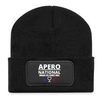apéro, apéro national, picole nationale - Beanie recyclé à patch - noir - Devant
