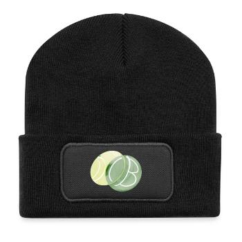 The Green Dot - Recycelte Patch Beanie - Schwarz - Vorne