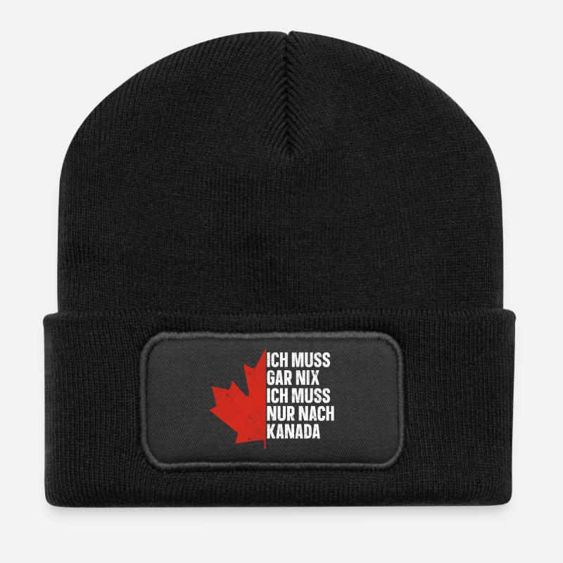 Kanada - Recycelte Patch Beanie - Schwarz