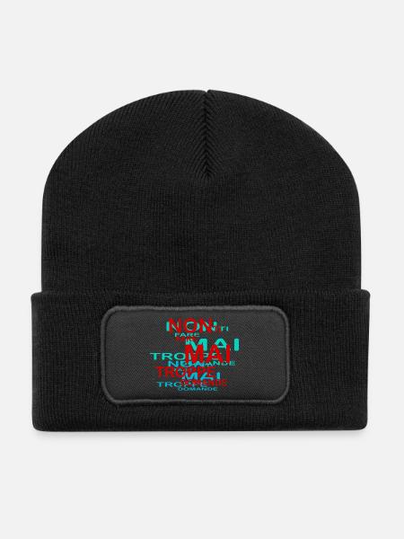 toomanyquestions - Recycled Patch Beanie - black