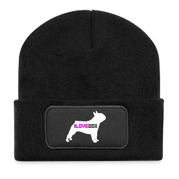 J’ADORE DOX Dog Fan Propriétaire Cool Citations Dictons - Beanie recyclé à patch - noir - Devant