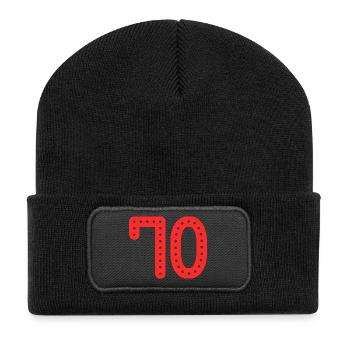 70 JAHRE. 70-jähriges JUBILÄUM. JUBILÄUM 70 JAHRE. 70 - Recycelte Patch Beanie - Schwarz - Vorne